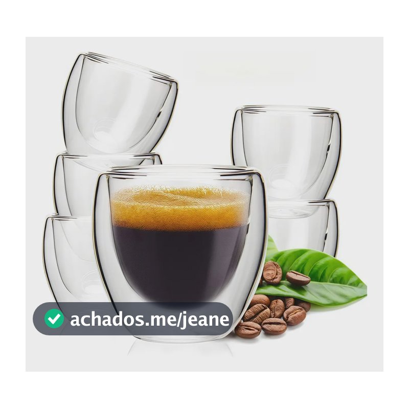 Conjunto De 6 Peças De Xícara De Café De Camada Dupla 80ml