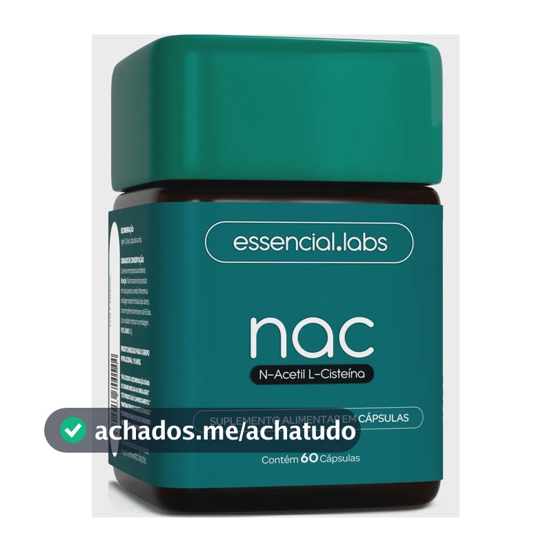 NAC 600mg - Fórmula Exclusiva com Máxima Concentração e Pureza - N-Acetil L-Cisteína - 60 Cápsulas