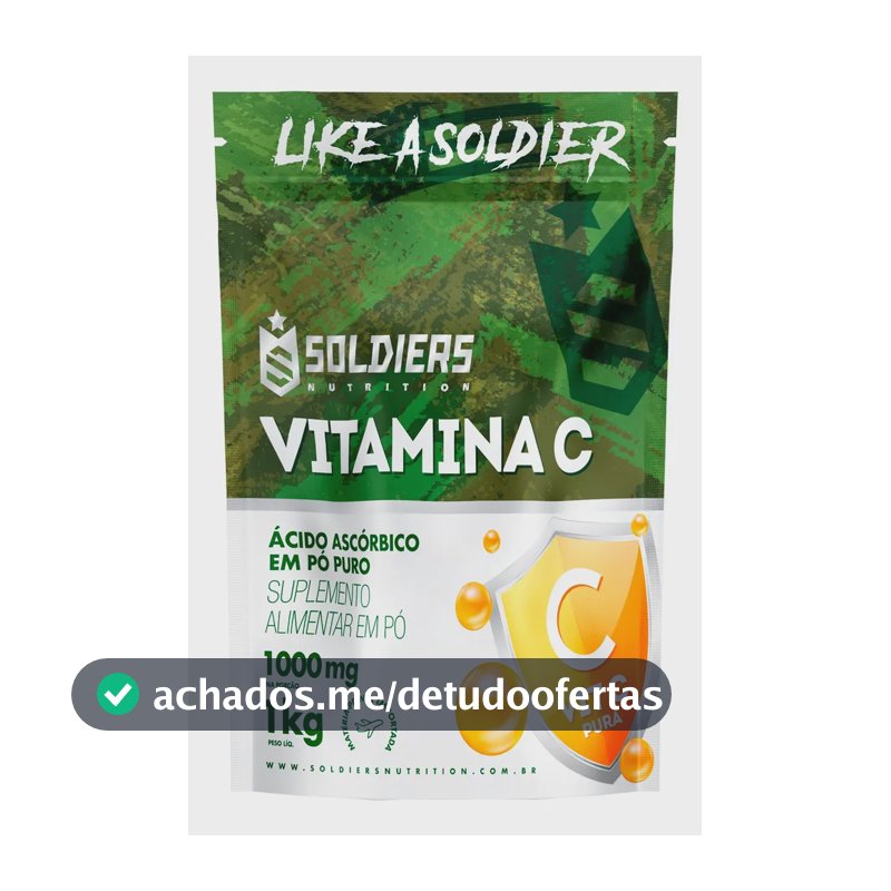 Vitamina C Em Pó Ácido Ascóbico 1Kg 100% Puro Soldiers Nutrition Bem-Estar Energia