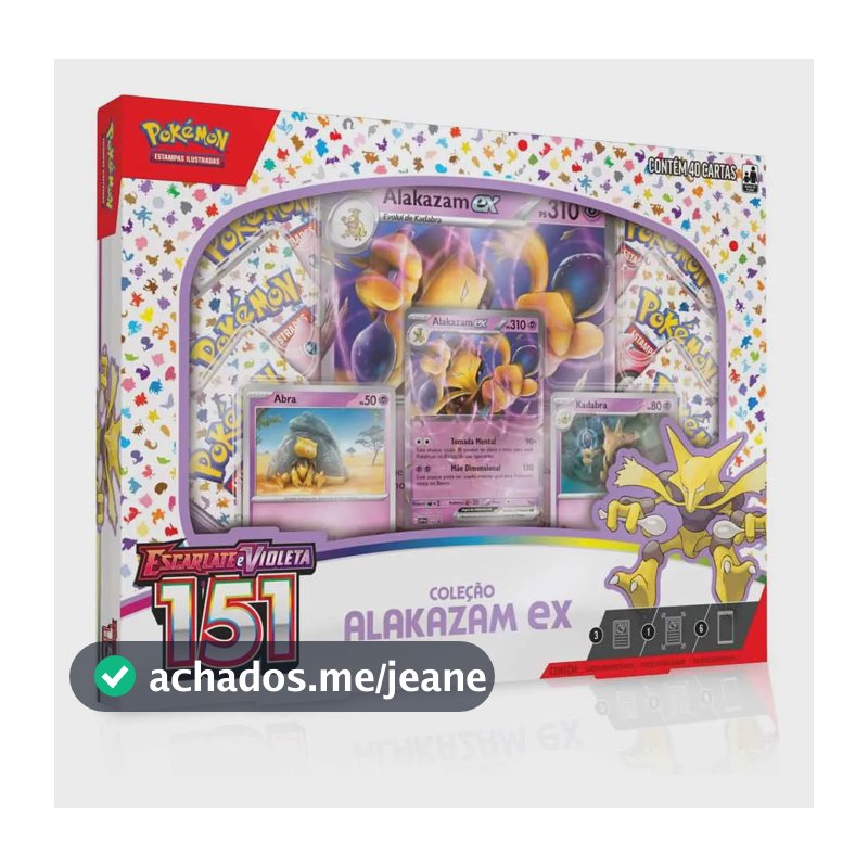 Pokémon Estampas Ilustradas 151 - Box Alakazam Ex