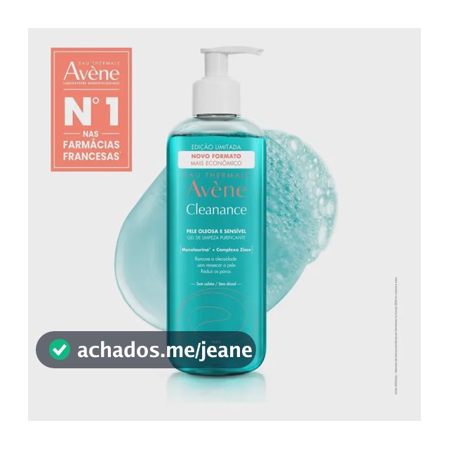 Gel de Limpeza Facial Purificante Avène Cleanance Pele Oleosa e Sensível 400g