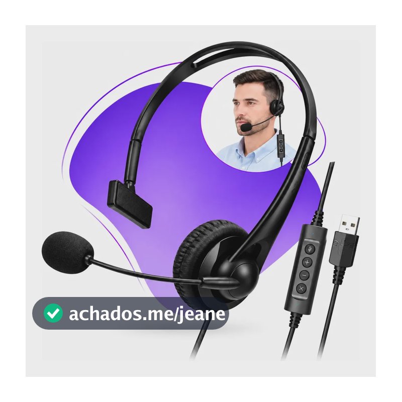Fone De Ouvido Com Microfone Usb Heaset Call Center Telemarketing Jogos Reuniao Empresa Trabalho Profissional Com Fio Atendimento Call Center Heaseats Home Office Computador Notebook Telefone Pc
