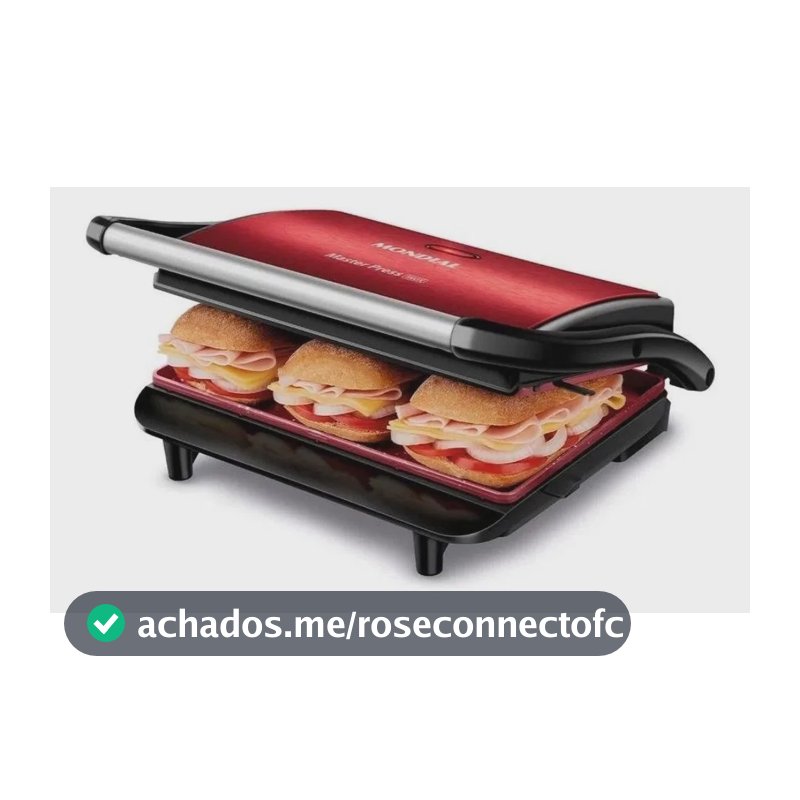 Grill e Sanduicheira Press Grill Red Ceramic PG-01-RC Vermelho e Preto 1000W Mondial
