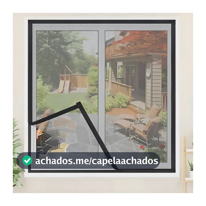 Tela Mosquiteira Fibra De Vidro Com Velcro 70x70 Cinza