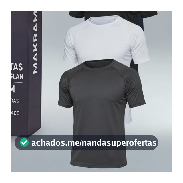 Kit 4 Camiseta Masculina Dry Fit Raglan Lisa Basica Academia