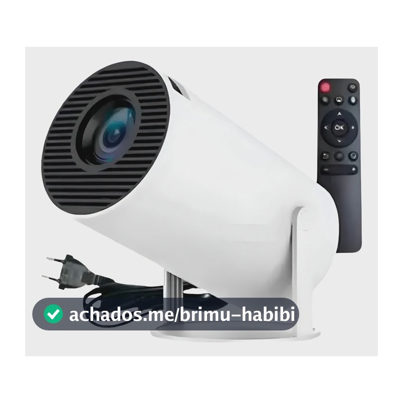 Projetor Smart Portátil Full Hd 4k Android 11 Wi-fi Bluetooth tv Mini Projetor hy300 Home Theater Cinema Em Casa Imagem Nítida Som Potente Compatível Com Diversos Dispositivos Branco LUZTUDO