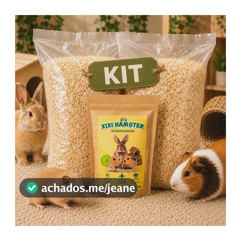 Kit Substrato Hamster Coelho Serragem Maravalha Odores 1kg Natural