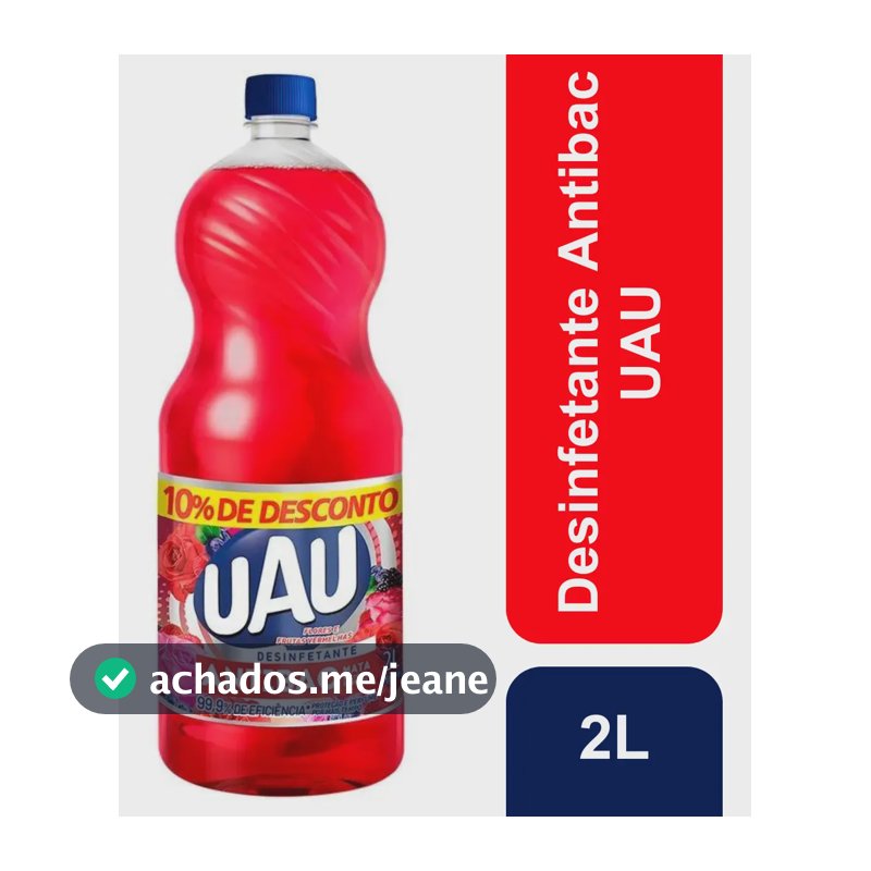 Desinfetante antibactericida flores e frutas vermelhas 2l Uau