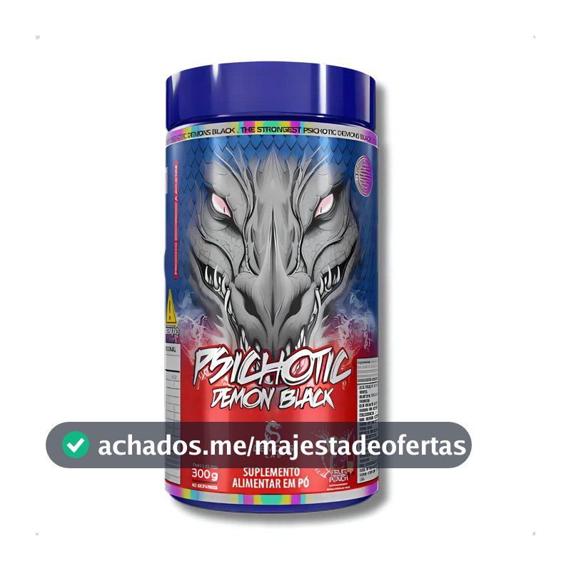 Suplemento em pó Demons Lab Pré treino Psichotic Demon Black sabor Fruit Punch x 300g