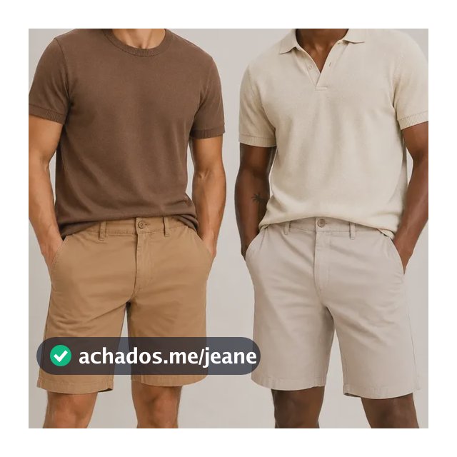 Kit 2 Bermudas Masculinas Sarja Chino Bolso Faca Hering