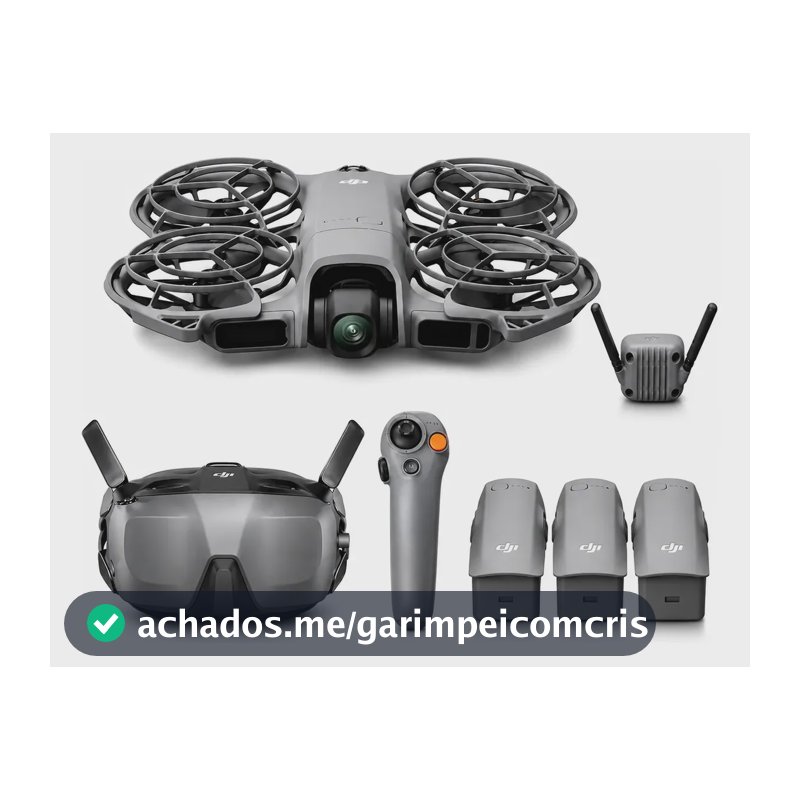 Drone Dji Neo 2 Fly More Combo 4k Óculos Goggles 3 Baterias Cinza