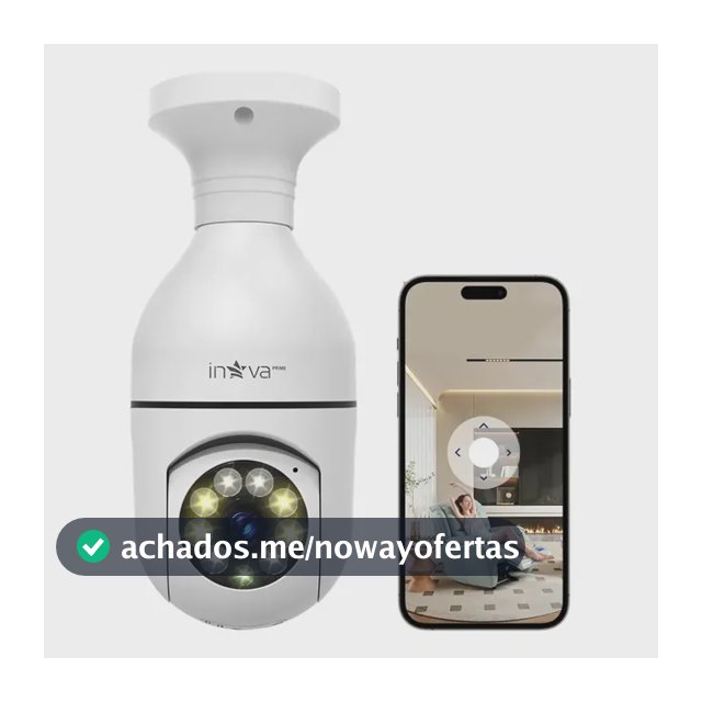 Câmera Lâmpada De Segurança Inova Wifi Ip 360° Full Hd Com Visão Noturna Lâmpada Detecção Movimento Áudio Bidirecional Branco App ICSEE