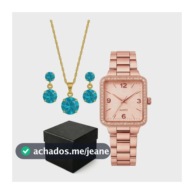 Relógio Feminino Luxo Aço Inox Brinde Kit Folheado Ouro 18k