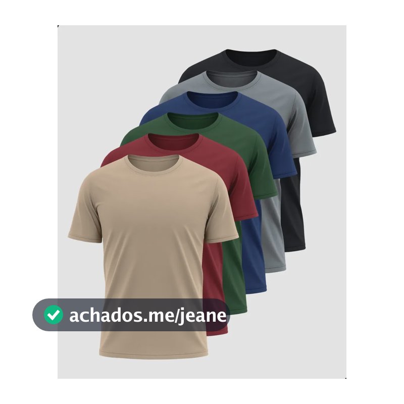Kit 6 Camisetas Básicas Masculina Dry Fit Lisa Tradicional Variado Liso P