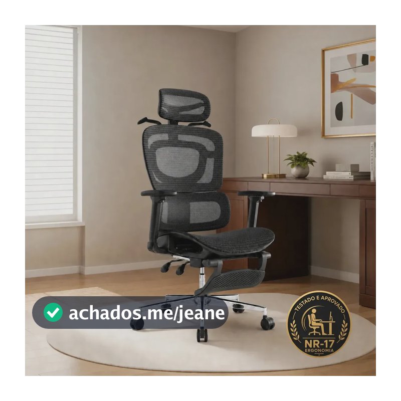 Cadeira Presidente LARUNO Ergonômica Giratória Reclinável para Escritório, Com Apoio Lombar e Pés Retrátil, Suporta 200kg