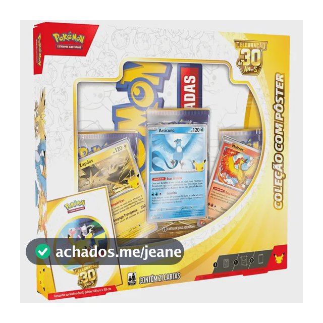 Pokémon Celebração De 30 Anos - Box Coleção Com Pôster Copag Português