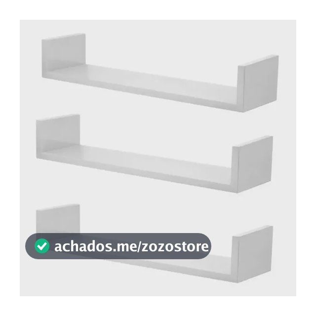 Promoção 4 Prateleira Nicho U 60x10 Branco Decorativo Branco