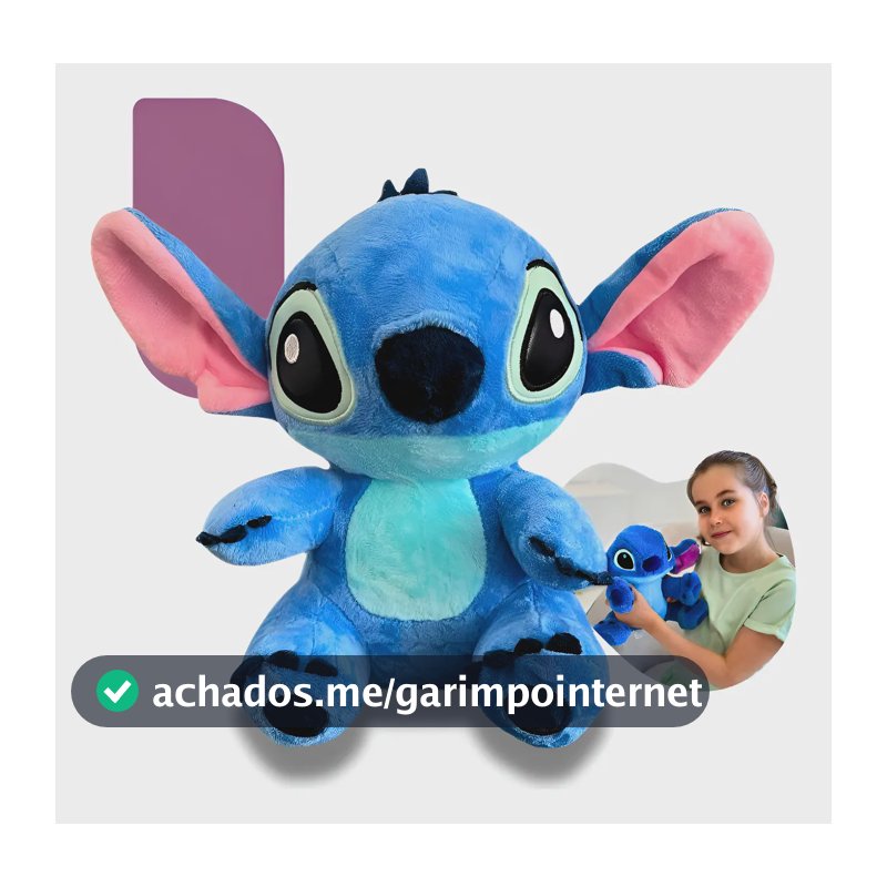 Pelúcia Lilo Stitch Ursinho Brinquedo Infantil Urso Fofinho Azul