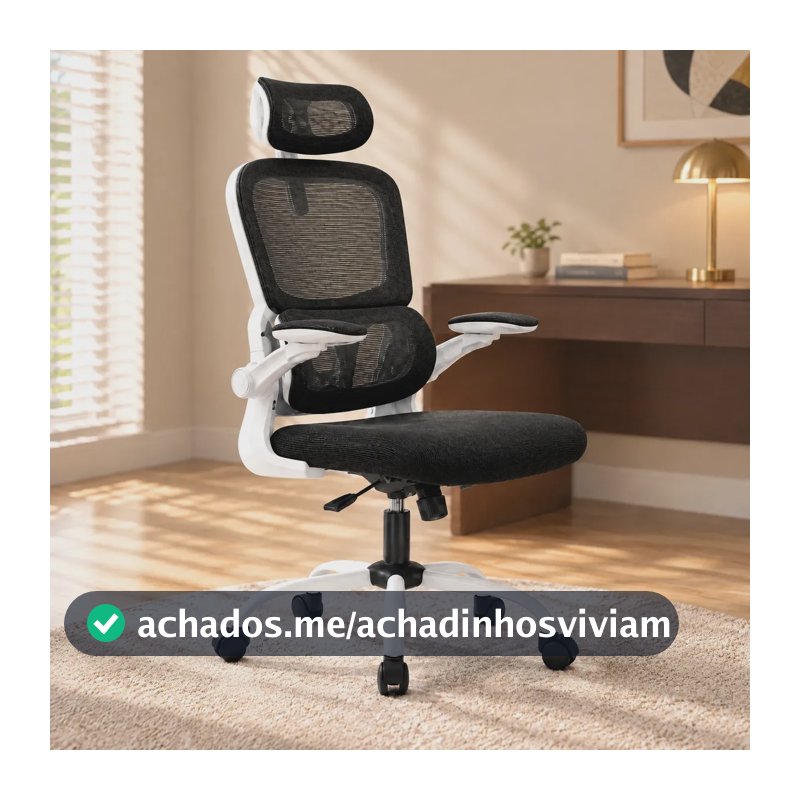 Cadeira Escritório Ergonômica Mesh Suporte Lombar Sitolia Branco Malha
