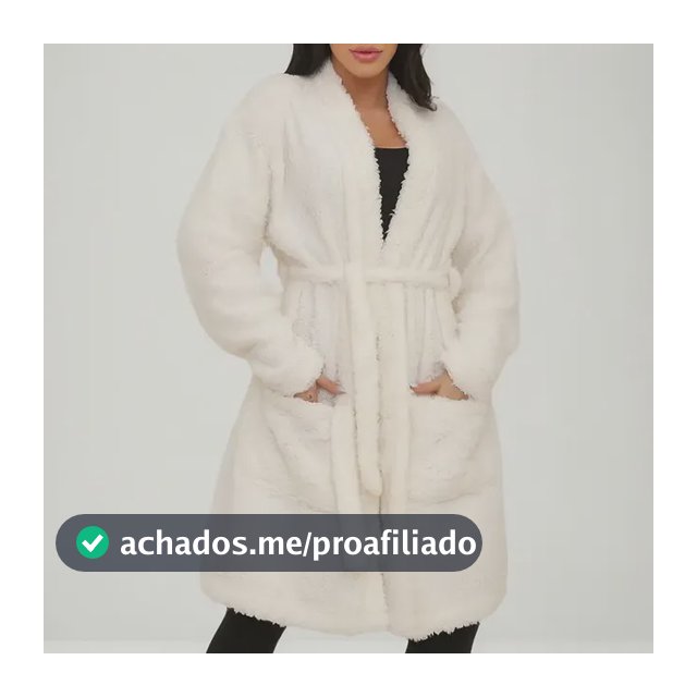 Roupão De Banho Teddy Inverno Pelinho Com Bolso