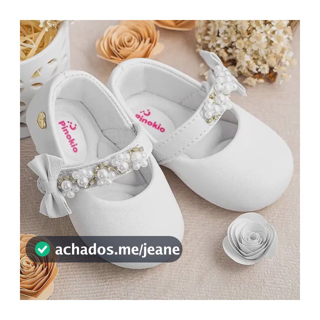 Sapatilha Bebê Menina Festa Batizado Com Pérolas
