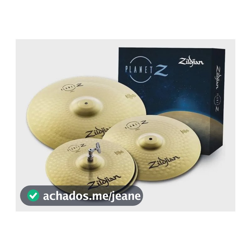Kit 3 Pratos Bateria Zildjian Zp4pk 14 Hh 16 Crash Ride 20