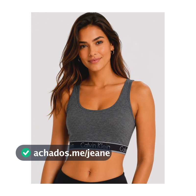 Top Calvin Klein Regata Fitness Cotton Conforto Original Mescla-grafite Liso G