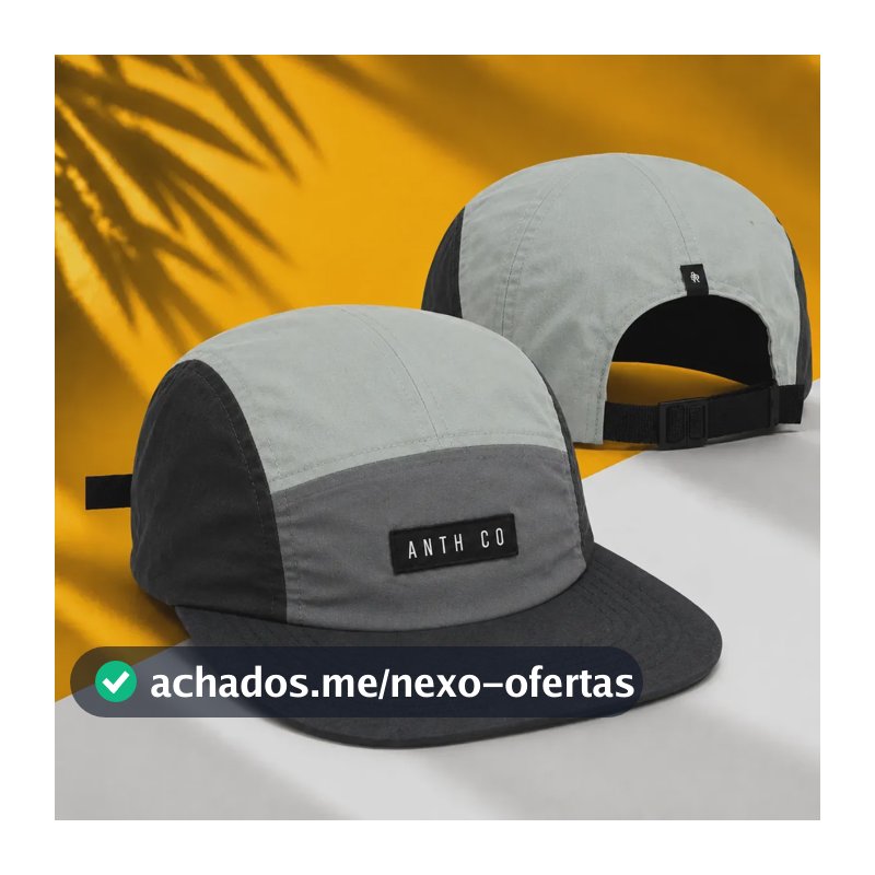 Boné Anth Co Aba Reta Water Five Panel Strapback Impermeavel Preto/chumbo/cinza Un