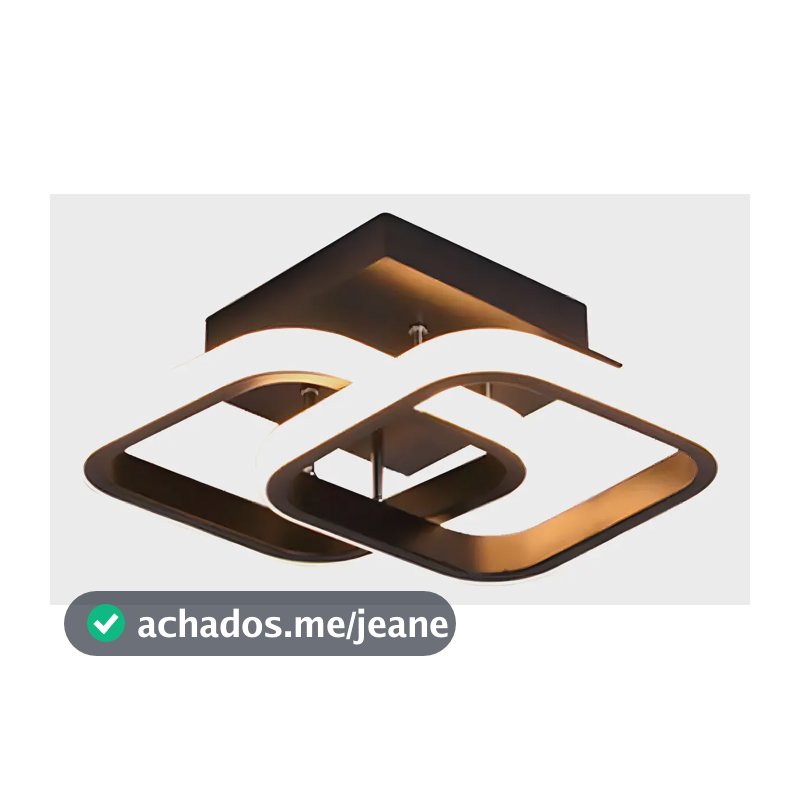 Lustre De Teto Led Cor Preto Piktik Para Banheiro 24x20x12,5cm -
