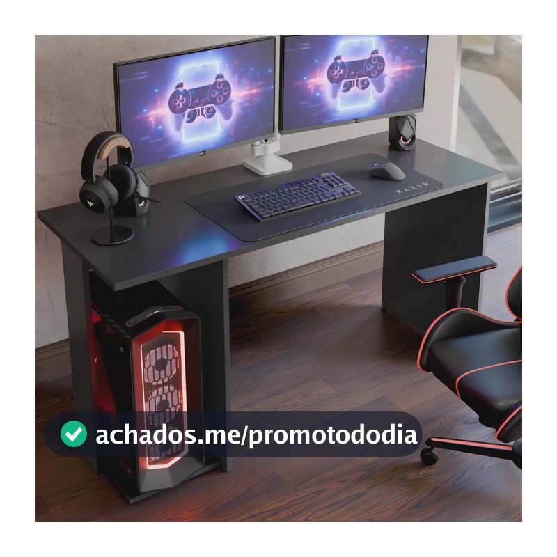 Escrivaninha Mesa Gamer Computador Notebook Estudo Trabalho Cor Preto Valorant
