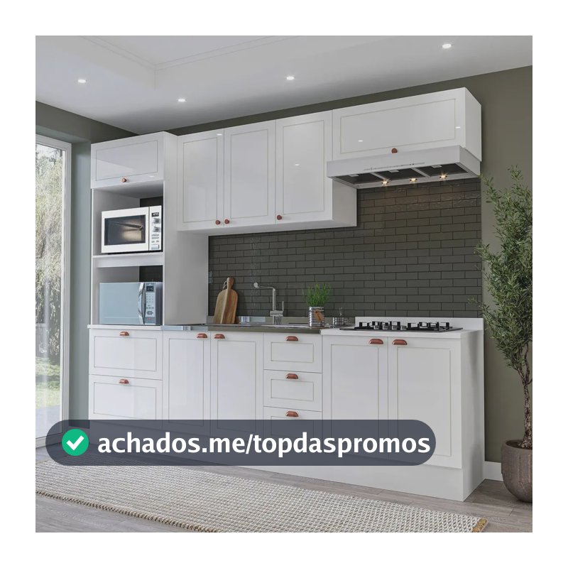 Cozinha Pérola Com Rodapé 5 Peças Torre Quente Cc Branco