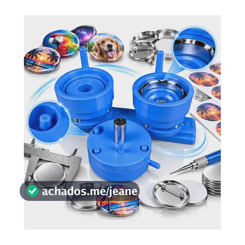 Matriz 44mm Para Bottons Acessório Azul Com Base E Nf