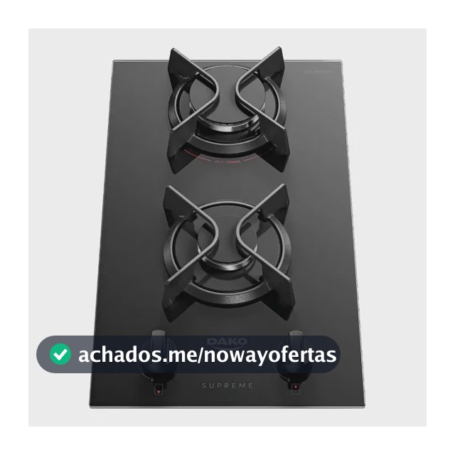 Cooktop A Gás Dako Supreme 2 Bocas Mesa Vidro Temperado Preto