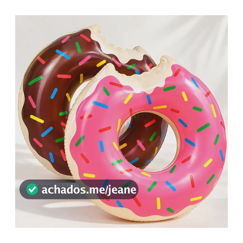 Kit 2 Boia Donuts Rosquinha Piscina Criança Adulto Grande 90 Rosa E Marrom