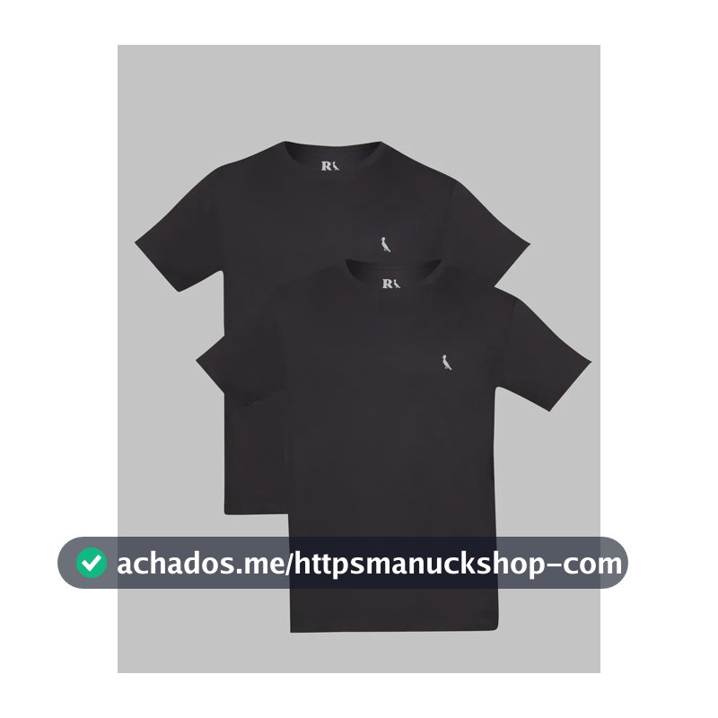 Kit Duas Camisetas Regular Essence Reserva Preto/preto Liso M