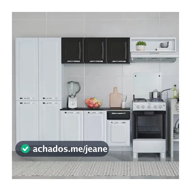 Cozinha Compacta Itatiaia Amanda Plus Com 10 Portas 1 Gaveta Branco E Preto
