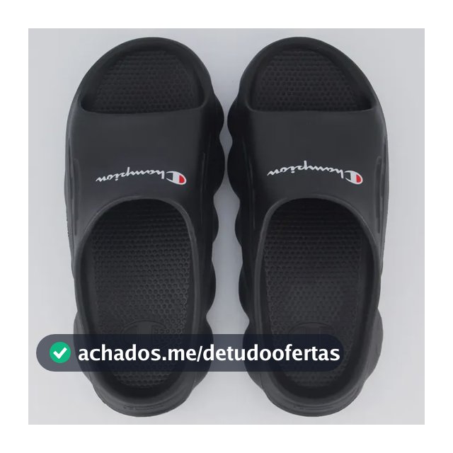Chinelo Champion Nuvem Spheric Ii Script Preto