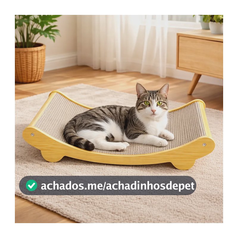Arranhador Cama De Gato Sisal  Em Curvo 60x32x15