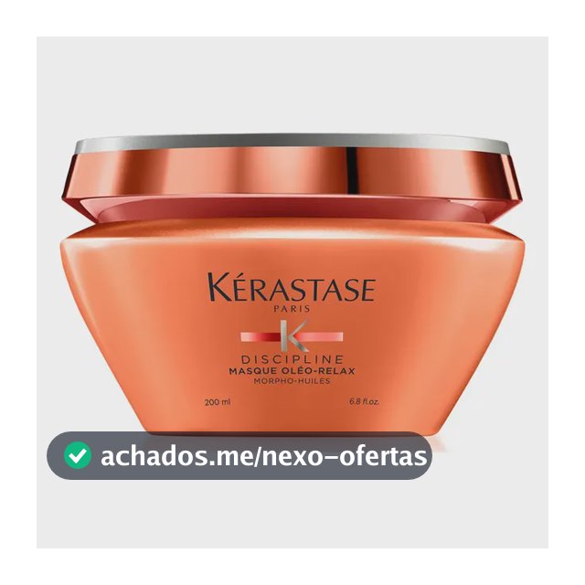 Máscara Capilar de Hidratação Intensa Anti-Frizz com Proteção Térmica até 230ºC para Cabelos Secos e Indisciplinados, Discipline Oléo-Relax, Kérastase 200ml
