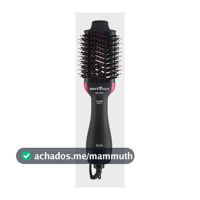 Britânia Escova Secadora Bec02pr 4 Em 1 1300w Cor Preto e Rosa