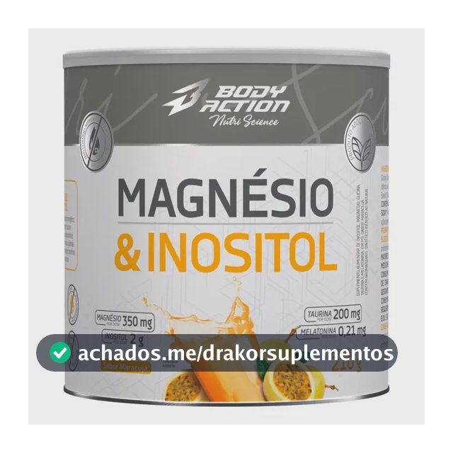 Mineral/Vitamina Bodyaction Nutri Science Magnésio E Inositol Taurina Melatonina 210g em pó sabor Maracujá x 210g