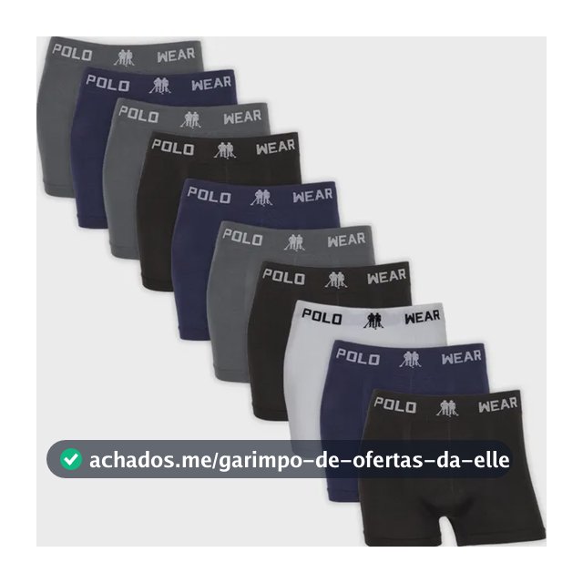 Kit 10 Cuecas Masculinas Boxer Microfibra Polo Wear Sortido