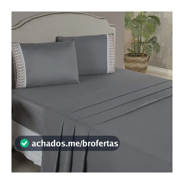 Kit Jogo Lençol Casal Bordado Inglês 100 Algodão 4 Peças