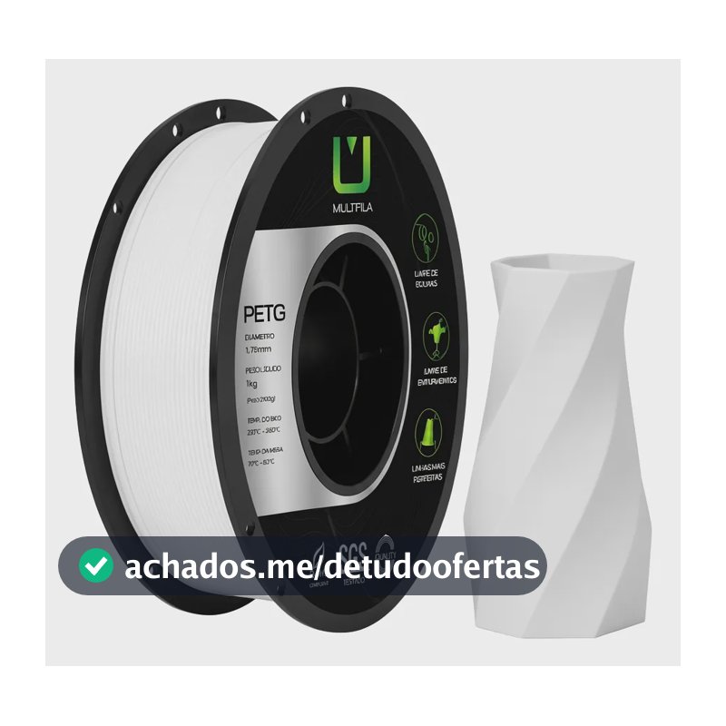 Filamento Petg Multifila 1kg Para Impressora 3d Branco