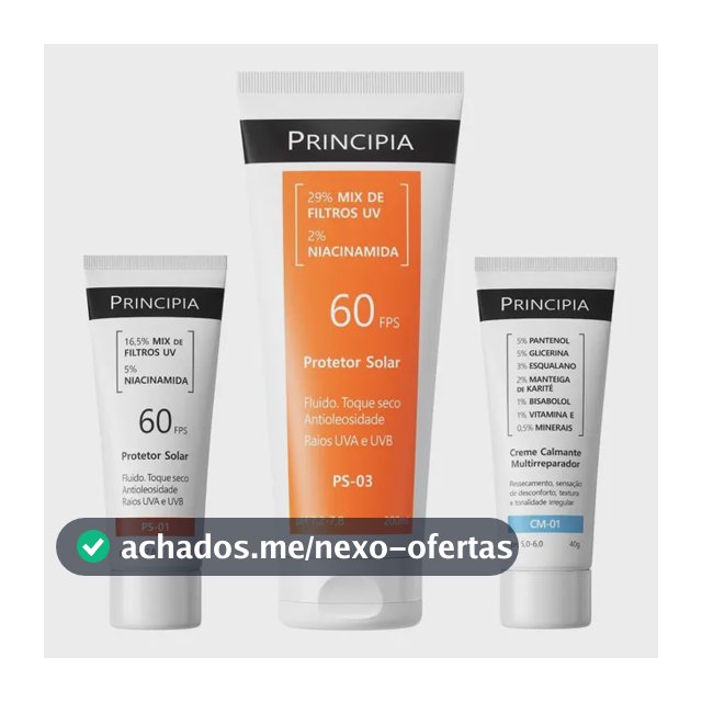 Principia Kit Proteção Solar Completa Ps03 Corporal + Ps01 Facial + Cm-01