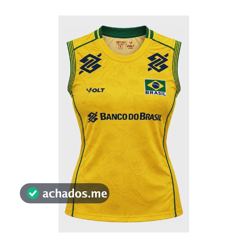 Regata Brasil Vôlei Volt 2026 Jogo 1 Amarela Feminino Amarelo M