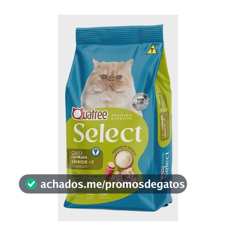 Raçao Quatree Select Gatos Castrados Senior 10,1kg