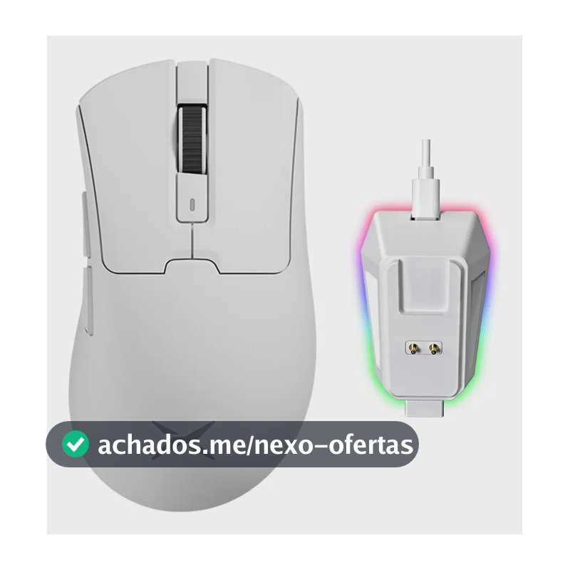 Delux M900pro Mouse Gamer Sem Fio 8000hz Paw3395 Com Dock Cor Branco