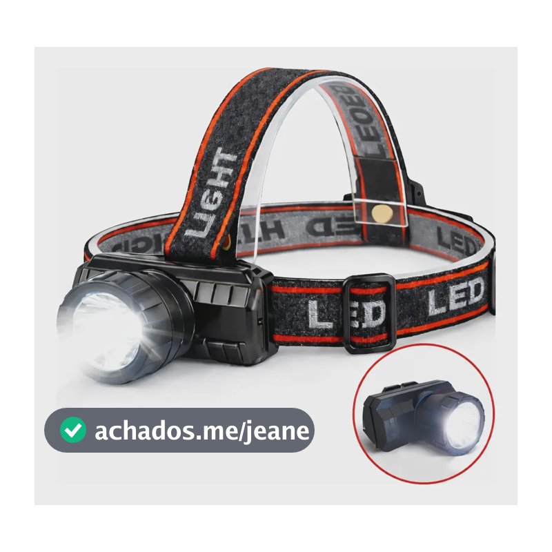 Lanterna De Cabeça Led Recarregável Resistente A Água Potente Campo Sitio Fazenda Trilha Manutenção Carro Corrida Noturna Preto