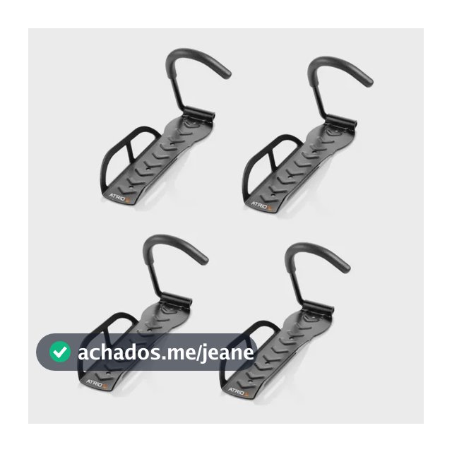 Kit Suporte Bike Parede Gancho Pendurar Bicicleta Vertical Cor Preto